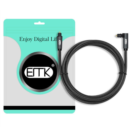 EMK 90 Degree Swivel Adjustable Right Angled 360 Degrees Rotatable Plug Nylon Woven Mesh Optical Audio Cable, Cable Length:1m(Black) - Audio Optical Cables by EMK | Online Shopping UK | buy2fix