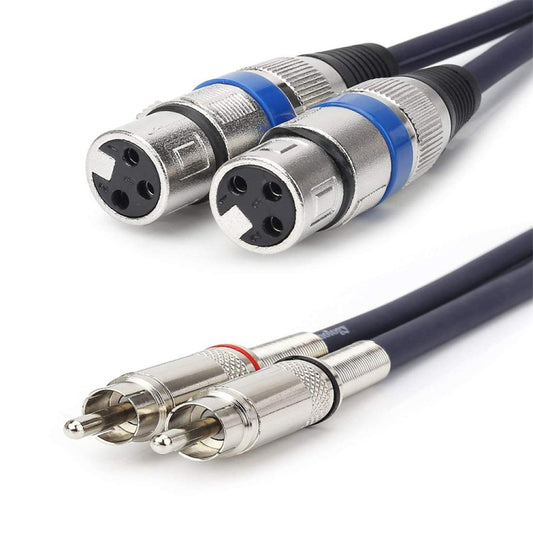 2RCA Male 2XLR Caron Female Speaker Audio Balance Cable, Length:20m by buy2fix