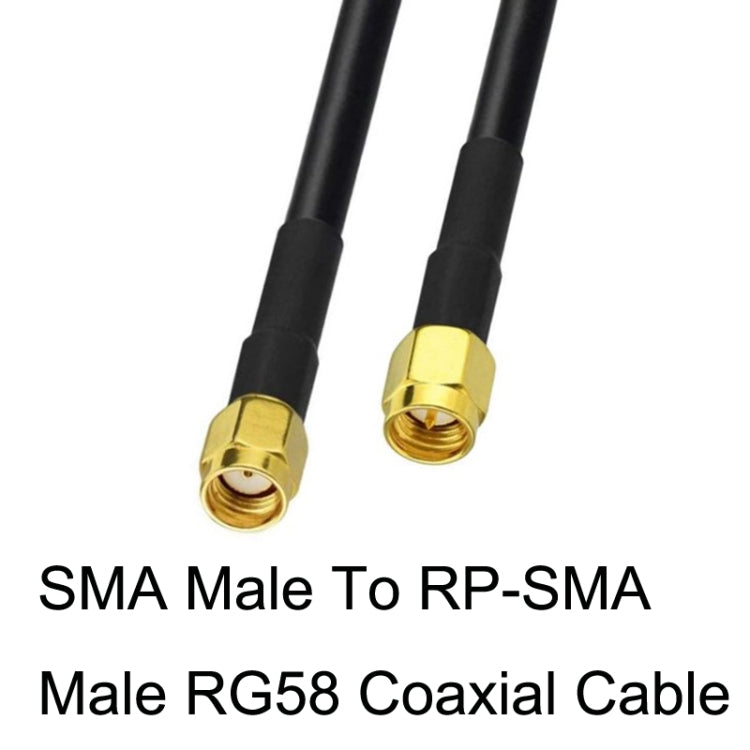 SMA Male To RP-SMA Male RG58 Coaxial Adapter Cable, Cable Length:1.5m - Connectors by buy2fix | Online Shopping UK | buy2fix