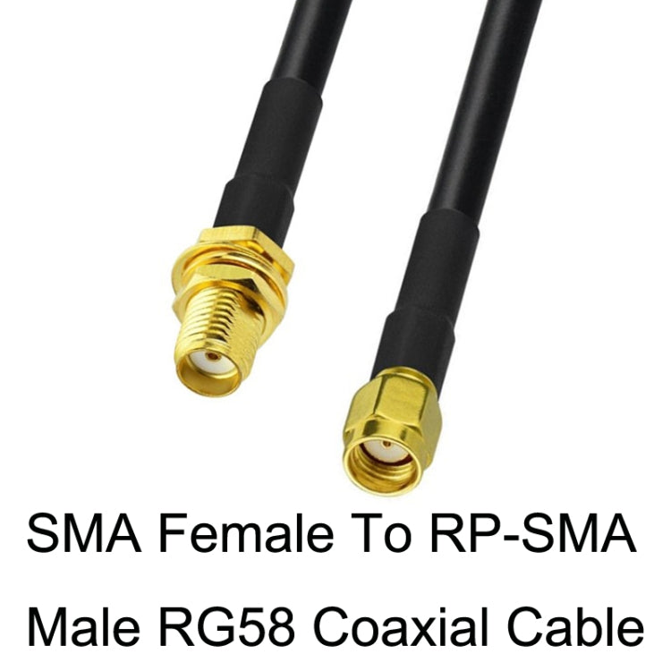 SMA Female To RP-SMA Male RG58 Coaxial Adapter Cable, Cable Length:0.5m - Connectors by buy2fix | Online Shopping UK | buy2fix