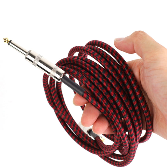 Guitar Connection Wire Folk Bass Performance Noise Reduction Elbow Audio Guitar Wire, Size:3m(Red Black) by buy2fix