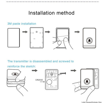 Villa Home Remote Doorbell 48 Classic Music Smart Wireless Doorbell, US Plug - Security by buy2fix | Online Shopping UK | buy2fix