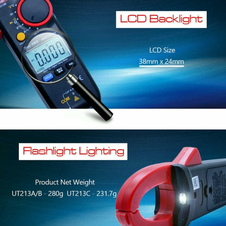 UNI-T UT213B Digital Clamp Meter AC DC Voltage Detector - Consumer Electronics by UNI-T | Online Shopping UK | buy2fix