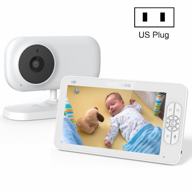 SM70 7-inch 720 x 1080P Wireless Baby Monitor Camera Temperature Monitor 2 Way Audio US Plug - Security by buy2fix | Online Shopping UK | buy2fix