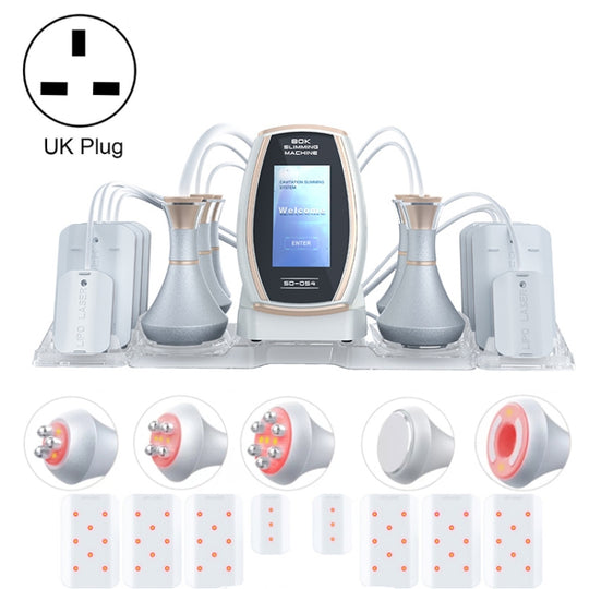 6 In 1  80K Ultrasonic Cavitation Vacuum Radio Frequency Lipo Laser Slimming Machine UK Plug(Gold Edge)