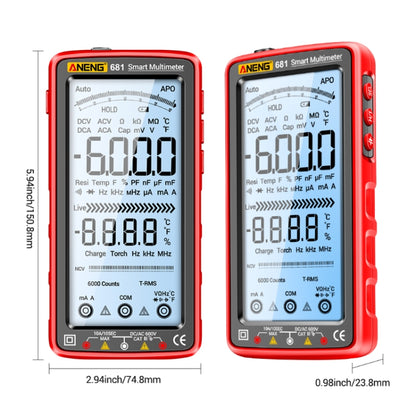 ANENG 681 LCD Digital Display Screen Smart Automatic Range Rechargeable Multimeter(Black) - Digital Multimeter by ANENG | Online Shopping UK | buy2fix