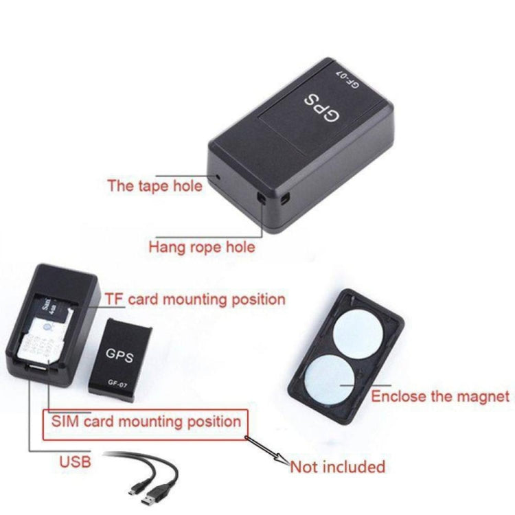 GF07 Locator Mini GPS Tracking Strong Magnetic Positioning Adsorption Anti Lost Device Voice Control Recordable(Black) - In Car by buy2fix | Online Shopping UK | buy2fix