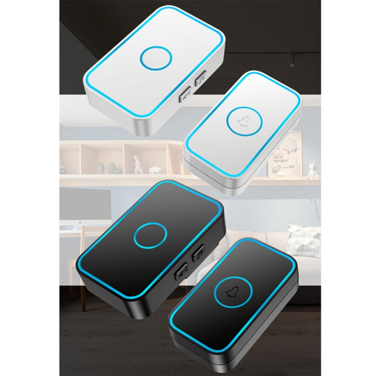 CACAZI A78 Long-Distance Wireless Doorbell Intelligent Remote Control Electronic Doorbell, Style:UK Plug(Elegant Black) - Security by CACAZI | Online Shopping UK | buy2fix