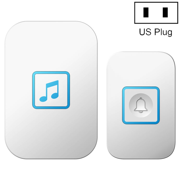 CACAZI A86 Electronic Music Remote Control Doorbell One For One AC Wireless Doorbell, Style:US Plug(White) - Security by CACAZI | Online Shopping UK | buy2fix