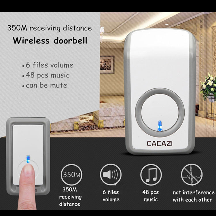 CACAZI W-899 Smart Home Wireless Doorbell Remote Control Doorbell, Style:EU Plug - Security by CACAZI | Online Shopping UK | buy2fix