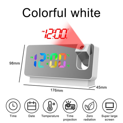 S282 Colorful Font Mute Electronic Digital Clock Mirror Projection Alarm Clock(Black Shell) - Alarm Clocks by buy2fix | Online Shopping UK | buy2fix