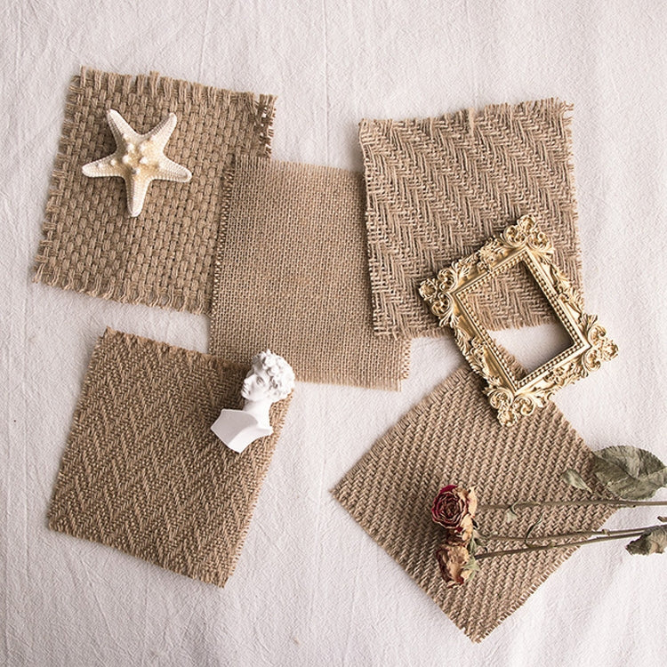 10 PCS 12x12cm Torn Edges Vintage Coarse Jute Scented Candle Coaster Photography Decoration Props(Three Crosses) - Camera Accessories by buy2fix | Online Shopping UK | buy2fix