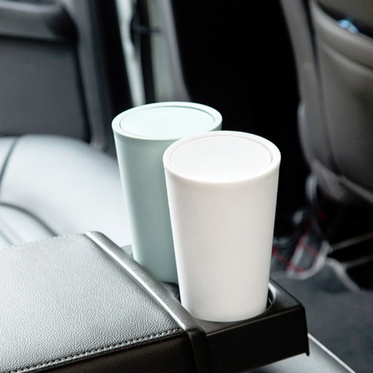 Desktop Plastic Rocker Cover Car Storage Round Barrel Car Tissue Trash Can(Green) by buy2fix