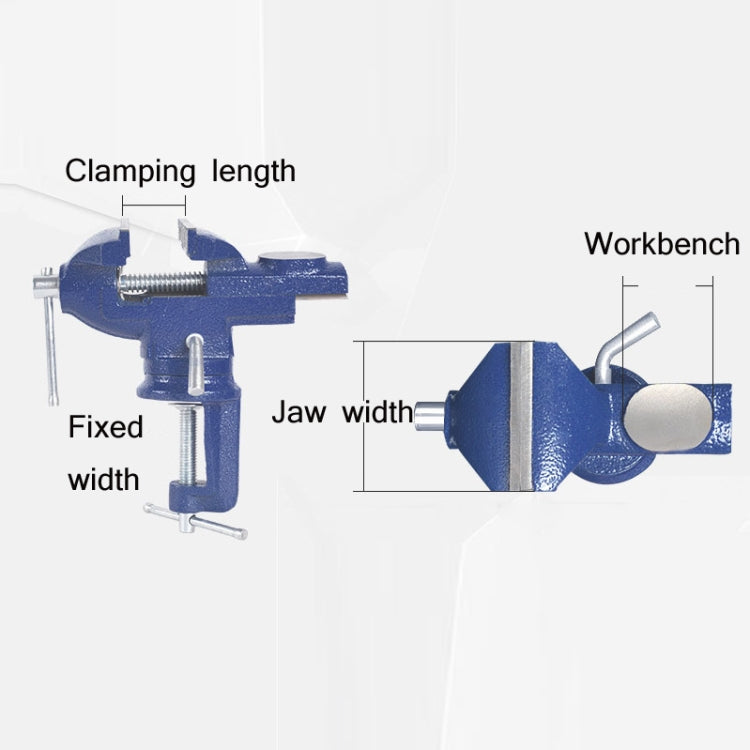 360-Degree Rotating Small Vise Table Flat Universal Table Clamp, Random Color Delivery, Size:50mm - Others by buy2fix | Online Shopping UK | buy2fix