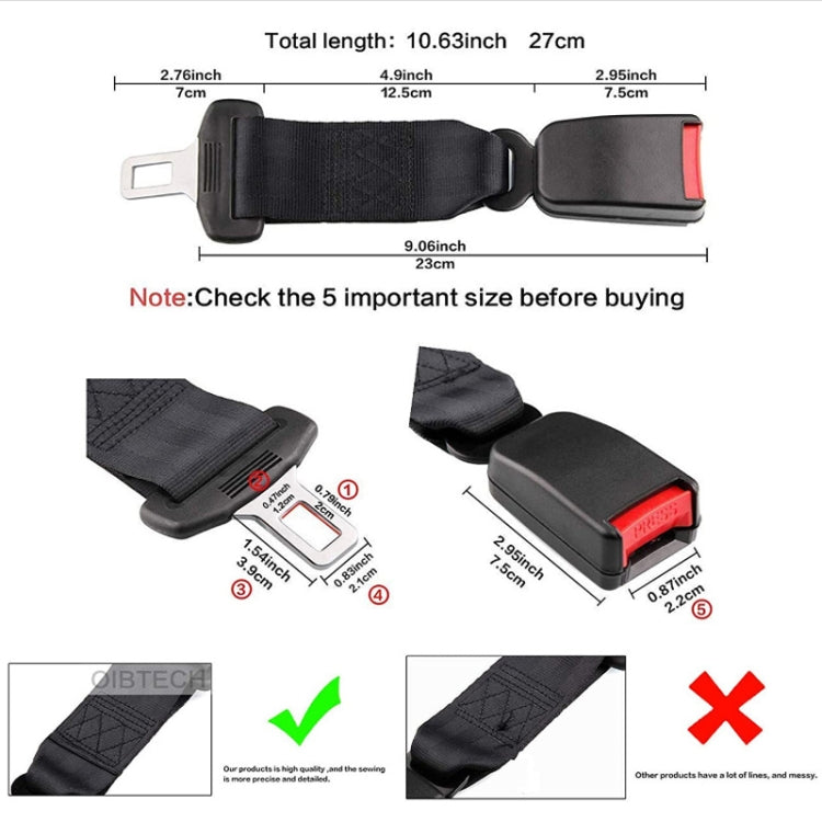 2 PCS Child And Pregnant Woman Car Seat Belt Extender, Length:36cm(Black) - In Car by buy2fix | Online Shopping UK | buy2fix