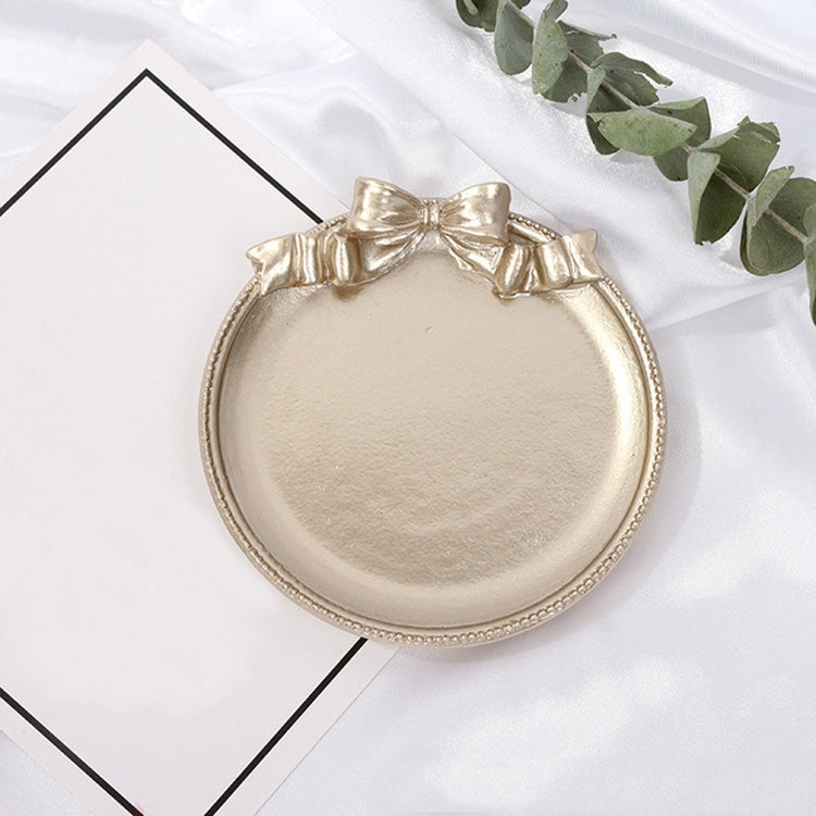 Vintage Resin Made Old Jewelry Earrings Tray Decorative Ornaments Photo Props, Style:Round(Champagne Gold) - Camera Accessories by buy2fix | Online Shopping UK | buy2fix