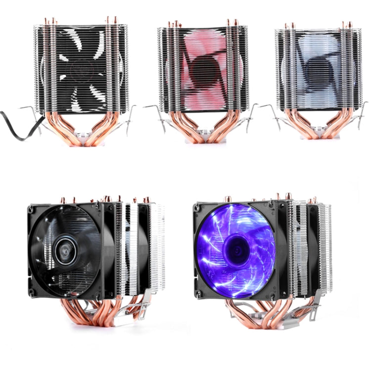 Desktop Computer 4 Copper Tube CPU Radiator Super Quiet Red Light 3-pin Single Fan - Fan Cooling by buy2fix | Online Shopping UK | buy2fix