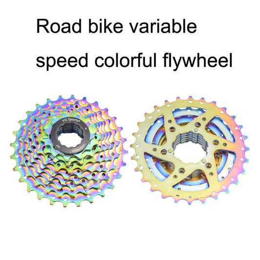 VG SPORTS Bicycle Lightweight Wear -Resistant Colorful Flywheel, Style:10 Speed 11-32T by VG SPORTS