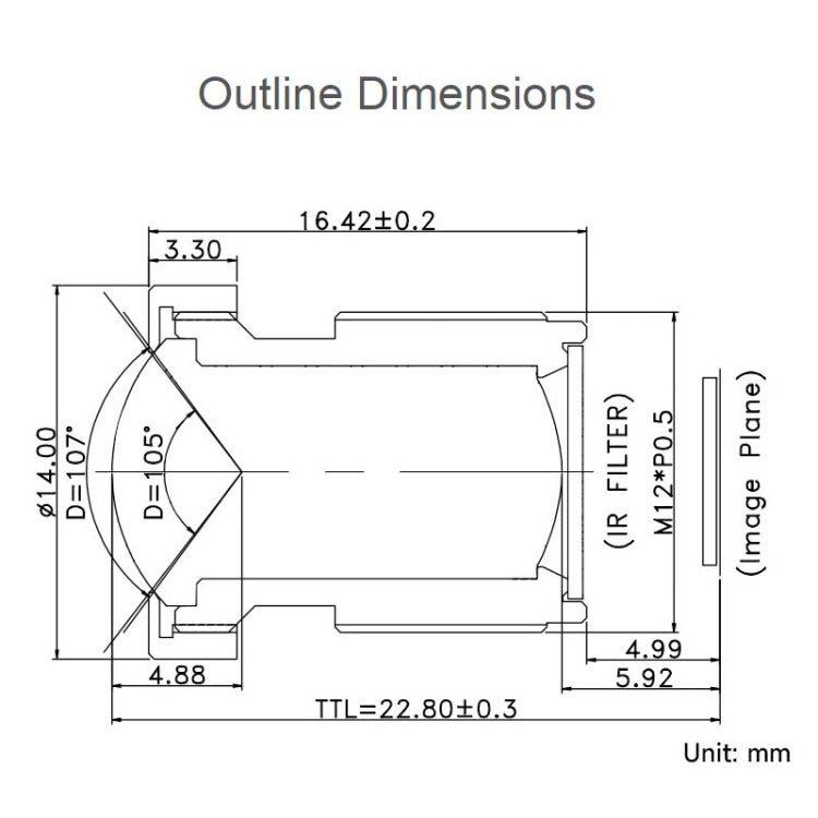 Waveshare WS1053516 For Raspberry Pi M12 High Resolution Lens, 16MP, 105 Degree FOV, 3.56mm Focal length 23966 - Consumer Electronics by WAVESHARE | Online Shopping UK | buy2fix