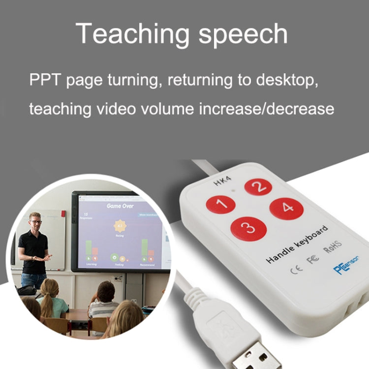 HK-4 4 Keys Custom PS Shortcut Keys Medical USB Keypad, Cable Length: 2m, Style:Without Anti-skid Stand by buy2fix