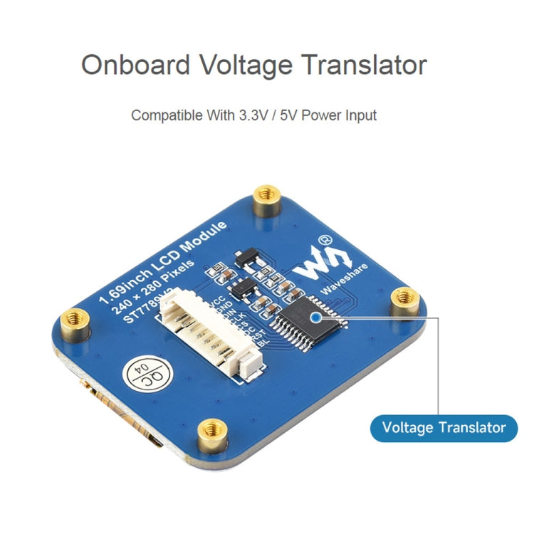 Waveshare 1.69 Inch 240×280 Resolution IPS LCD Display Module With SPI Interface - Consumer Electronics by Waveshare | Online Shopping UK | buy2fix