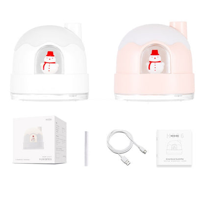 ZAY-H006 Plug-in Snowman Humidifier Night Light USB Mute Cute Desktop Air Mini Atomizer Air Humidifier(Pink) - Home & Garden by buy2fix | Online Shopping UK | buy2fix