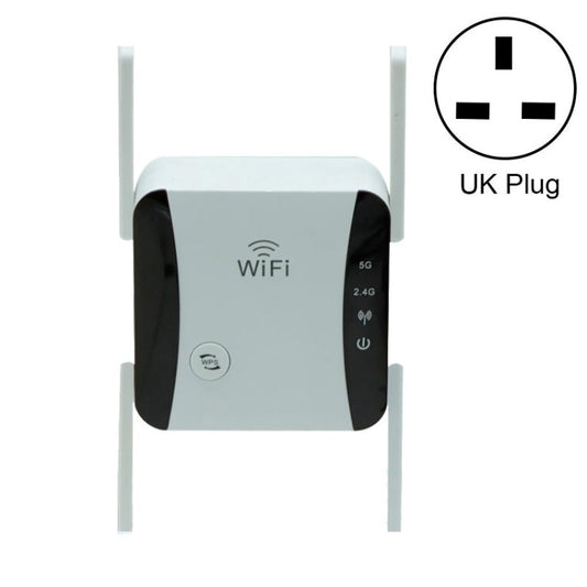 KP1200 1200Mbps Dual Band 5G WIFI Amplifier Wireless Signal Repeater, Specification:UK Plug(White) by buy2fix