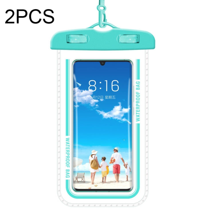 2 PCS Transparent Waterproof Cell Phone Case Swimming Cell Phone Bag Macaron Blue - Waterproof Bag by buy2fix | Online Shopping UK | buy2fix