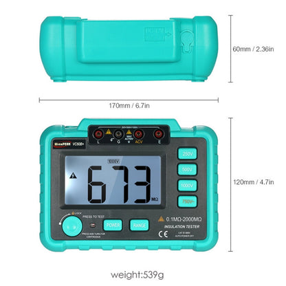 VC60B+ Digital Multimeter Measuring Instrument Digital Insulation Resistance Tester - Consumer Electronics by buy2fix | Online Shopping UK | buy2fix