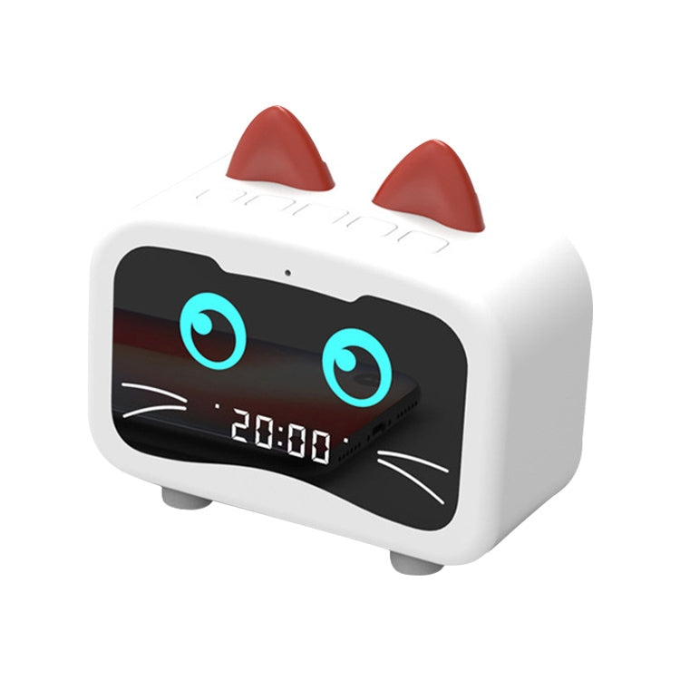 Creative Smart Wireless Mini Bluetooth Speaker Portable Computer Subwoofer Speaker with Alarm Clock(Cute Cat-White) - Mini Speaker by buy2fix | Online Shopping UK | buy2fix