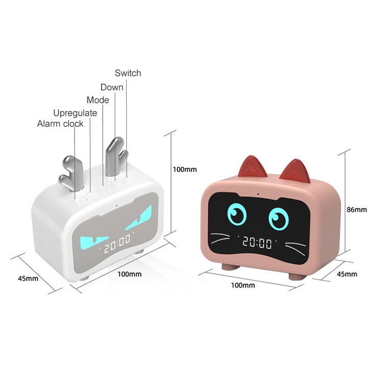 Creative Smart Wireless Mini Bluetooth Speaker Portable Computer Subwoofer Speaker with Alarm Clock(Cute Cat-Pink) - Mini Speaker by buy2fix | Online Shopping UK | buy2fix