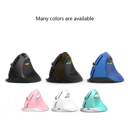 DELUX M618Mini Colorful Wireless Luminous Vertical Mouse Bluetooth Rechargeable Vertical Mouse(Elegant black) by DELUX