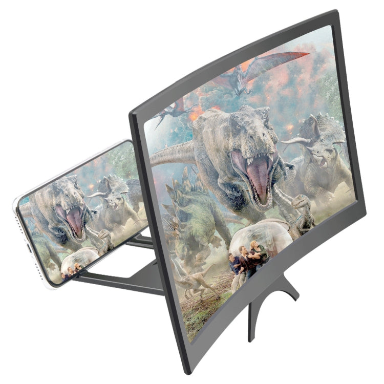 L6 12 inch Curved Screen Mobile Phone Screen Magnifier 3D High-definition Screen Magnifier Multifunctional Lazy Bracket by buy2fix