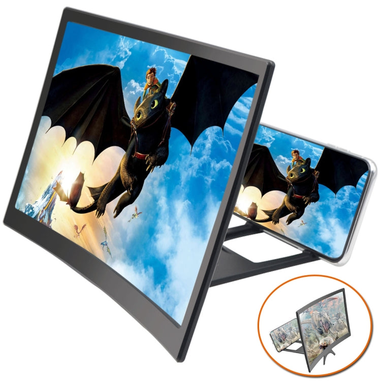 L6 12 inch Curved Screen Mobile Phone Screen Magnifier 3D High-definition Screen Magnifier Multifunctional Lazy Bracket by buy2fix