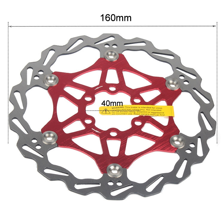 SNAIL FD-01 Mountain Bike Floating Disc Bicycle Brake Pad Six Nail Brake Disc, Size:160mm, Color:Red - Outdoor & Sports by SNAIL | Online Shopping UK | buy2fix