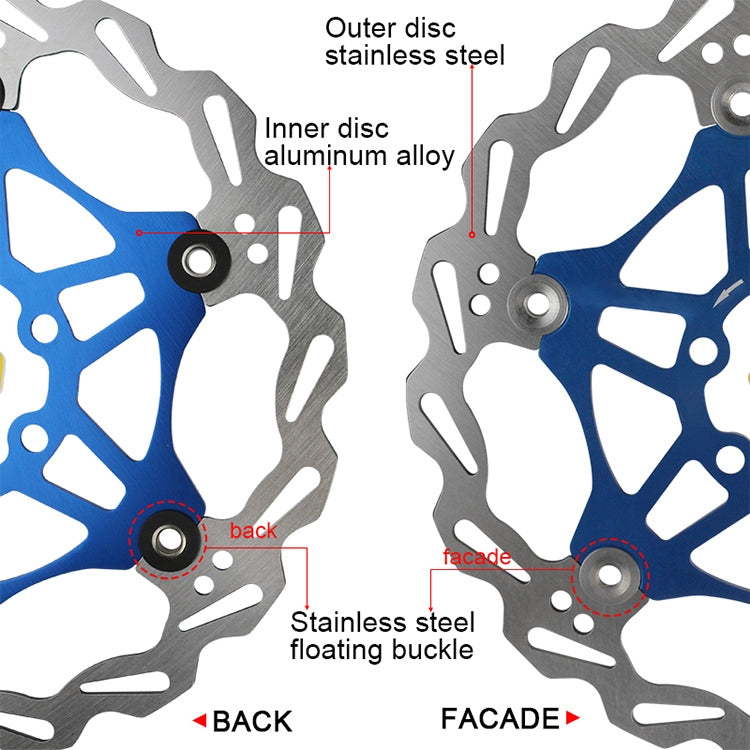 SNAIL FD-01 Mountain Bike Floating Disc Bicycle Brake Pad Six Nail Brake Disc, Size:160mm, Color:Red - Outdoor & Sports by SNAIL | Online Shopping UK | buy2fix