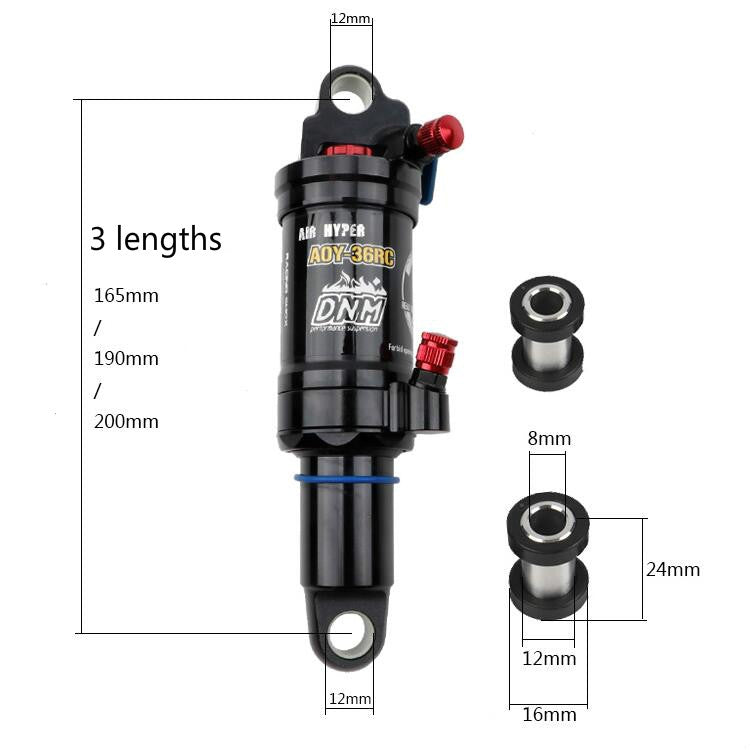 DNM  AOY36RC Mountain Bike Shock Absorber Soft Tail Bike Rear Shock Absorber, Size:200x55mm(With 24 mm Bushing) - Outdoor & Sports by DNM | Online Shopping UK | buy2fix