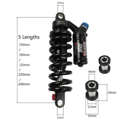 DNM RCP2S Mountain Bike Oil Spring Rear Shock Absorber Soft Tail Frame Rear Bladder, Size:210mm(With 24mm Bushing) - Outdoor & Sports by DNM | Online Shopping UK | buy2fix