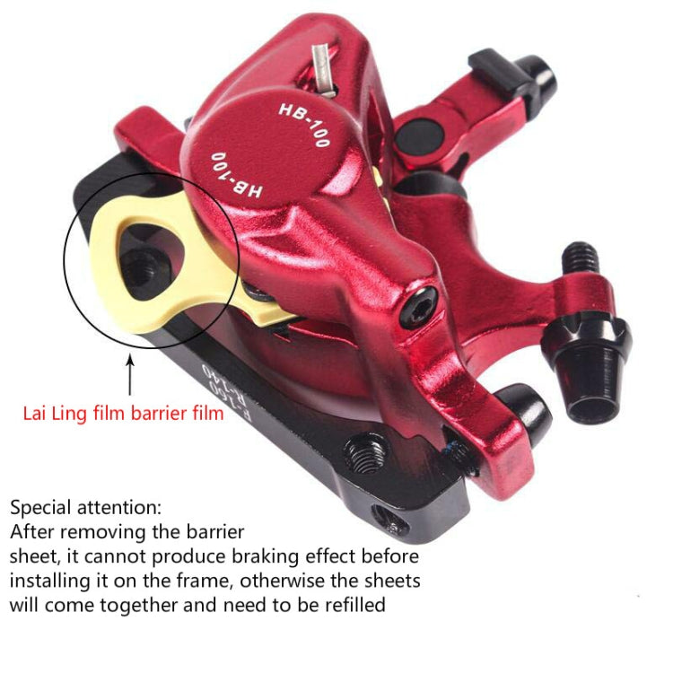 ZOOM HB100 Mountain Bike Hydraulic Brake Caliper Folding Bike Cable Pull Hydraulic Disc Brake Caliper, Style:Rear(Red) - Outdoor & Sports by Zoom | Online Shopping UK | buy2fix