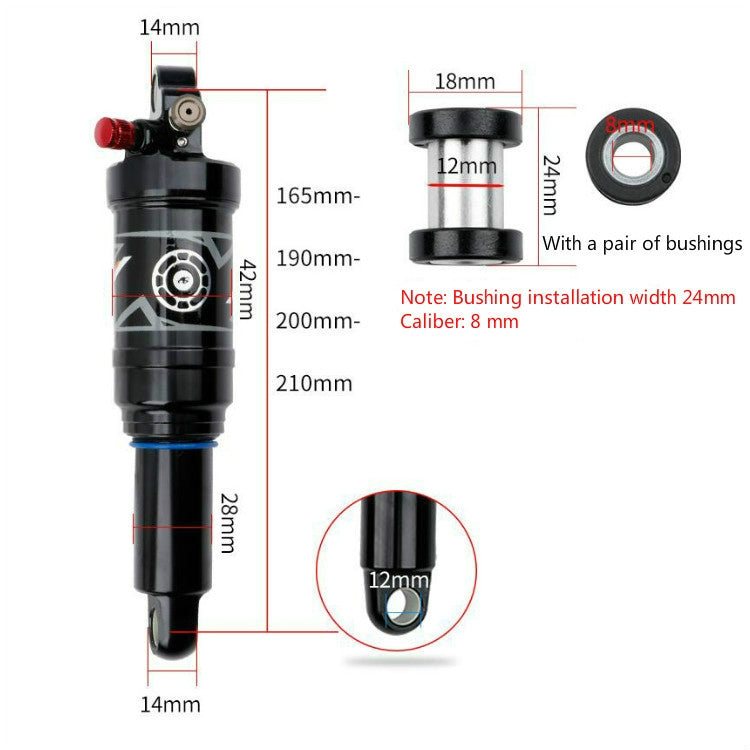 DNM AO38 Mountain Soft Tail Frame Rear Shock Absorber XC Air Pressure Rebound Shock Absorber, Size:165mm, Specificatio:Hand Control AO38RC - Outdoor & Sports by DNM | Online Shopping UK | buy2fix