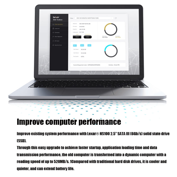 Lexar NS100 2.5 inch SATA3 Notebook Desktop SSD Solid State Drive, Capacity: 256GB(Gray) - Computer & Networking by Lexar | Online Shopping UK | buy2fix