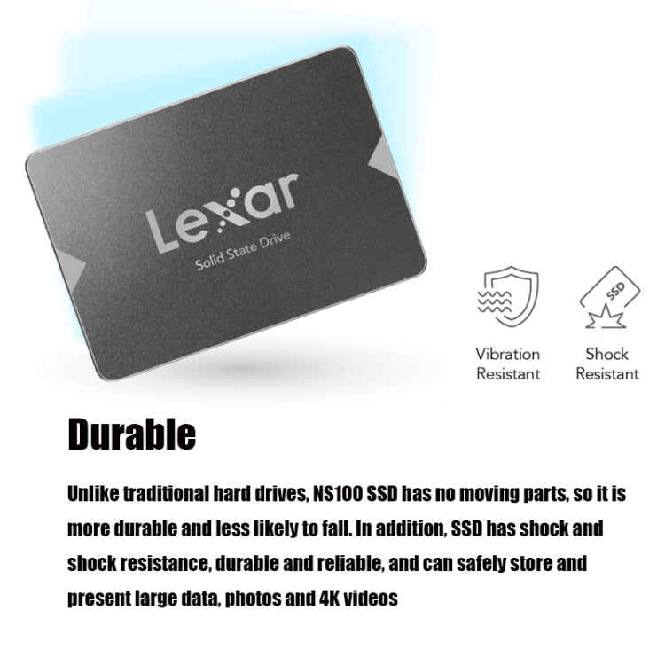 Lexar NS100 2.5 inch SATA3 Notebook Desktop SSD Solid State Drive, Capacity: 512GB(Gray) - Computer & Networking by Lexar | Online Shopping UK | buy2fix