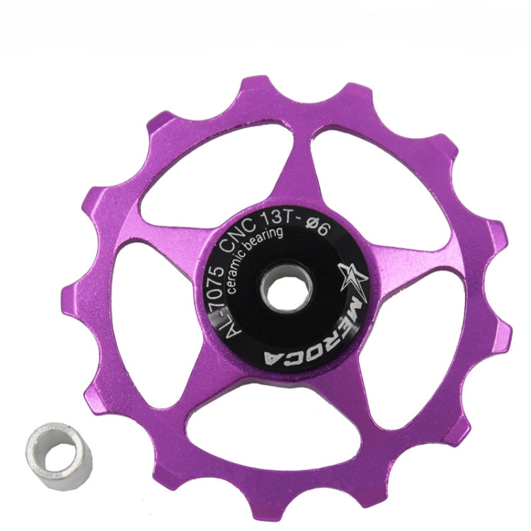 4 PCS MEROCA Metal Bearings Mountain Bike Road Bike Rear Derailleur Guide Wheel 11T/13T Guide Wheel, Specification:13T, Color:Purple - Outdoor & Sports by MEROCA | Online Shopping UK | buy2fix