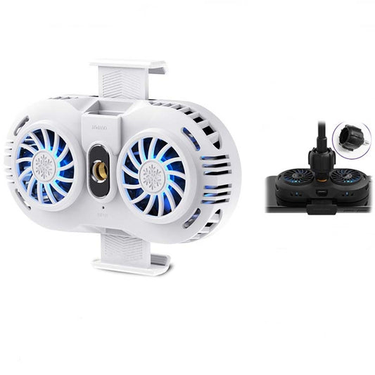 AH-102 Type-C / USB-C + USB Interface Dual Cooling And Fast Cooling Mobile Phone Radiator for 4-6.5 inch Mobile Phones, Power Cable Length: 1.5m( White) by buy2fix