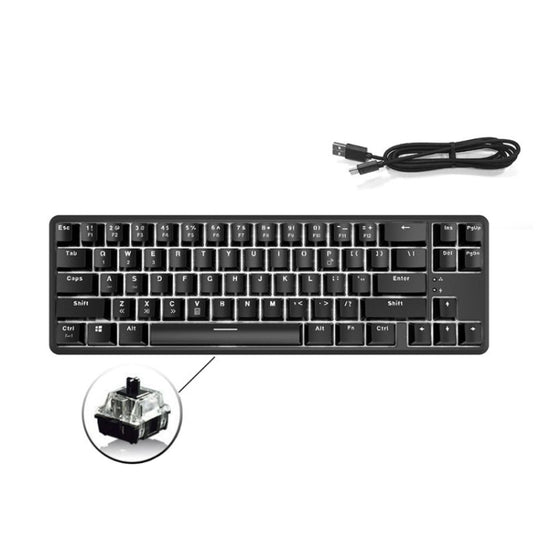 Ajazz K680T Mini USB filaire double mode de charge clavier mécanique Bluetooth pour ordinateur portable 68 touches, longueur du câble: 1,6 m, style: arbre noir (noir)