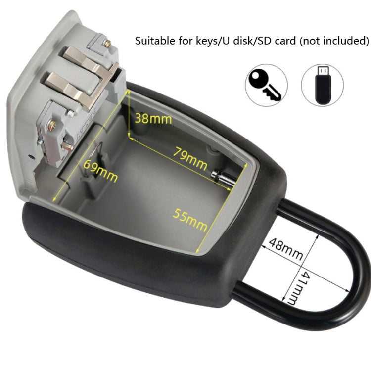 Password Key Box Four-digit Password Lock Padlock Type Free Installation Key Lock Box - Security by buy2fix | Online Shopping UK | buy2fix