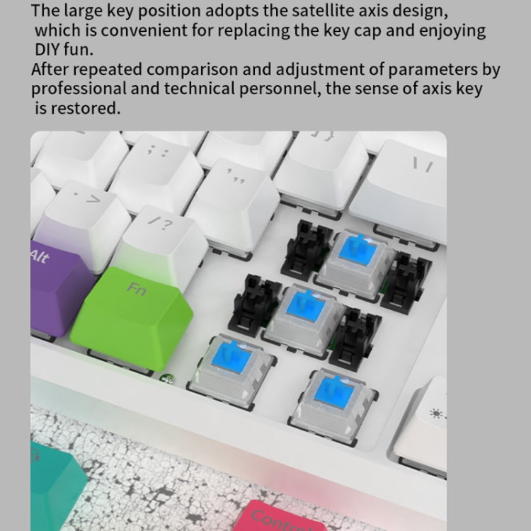 Ajazz K870T 87-keys Wired Bluetooth + Type-C Rechargeable Mechanical Keyboard  Mini RGB Backlit Keyboard, Cable Length: 1.6m(Green Shaft) - Wired Keyboard by Ajazz | Online Shopping UK | buy2fix