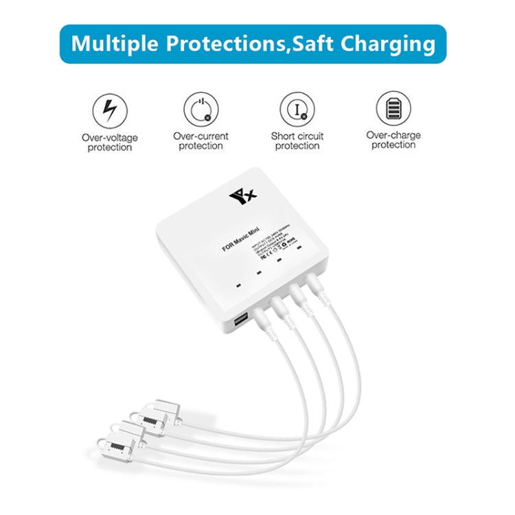For DJI Mavic Mini Charger Battery USB 6 in 1 Hub Intelligent Battery Controller Charger, Plug Type:EU Plug - DJI & GoPro Accessories by buy2fix | Online Shopping UK | buy2fix