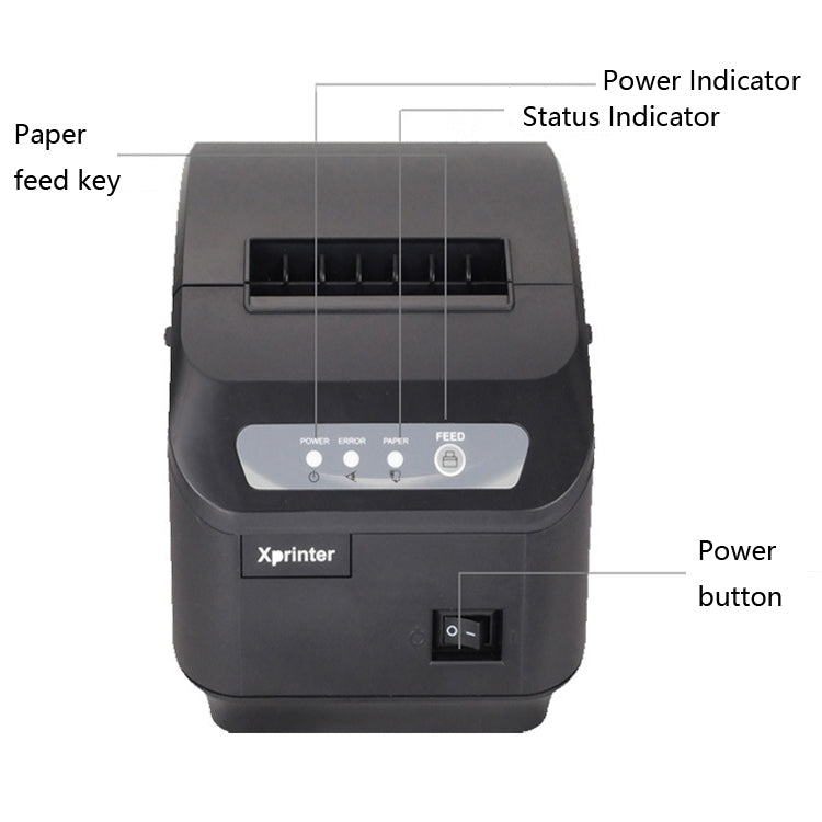 Xprinter XP-Q200II Thermal Small Receipt Printer Catering And Kitchen Receipt Printer 80mm Cutter, Interface Type:USB COM Interface(US Plug) - Consumer Electronics by Xprinter | Online Shopping UK | buy2fix