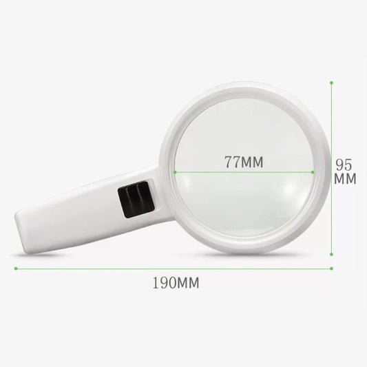 Handheld High-definition Lens with LED Light Reading and Maintenance Magnifying Glass for the Elderly, Style:95mm 10 Times by buy2fix